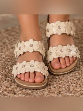 Giulia Palai Made in Italy Toddler Girls Floral Sandals Size 9